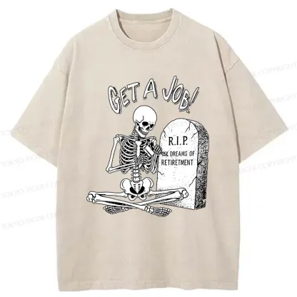 Tokyo-Tiger Work After Death Washed T-Shirt