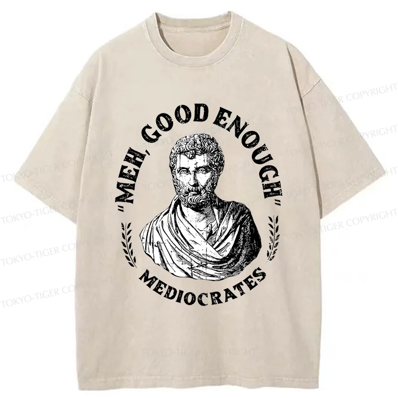 Tokyo-Tiger Socrates Funny Saying Washed T-Shirt