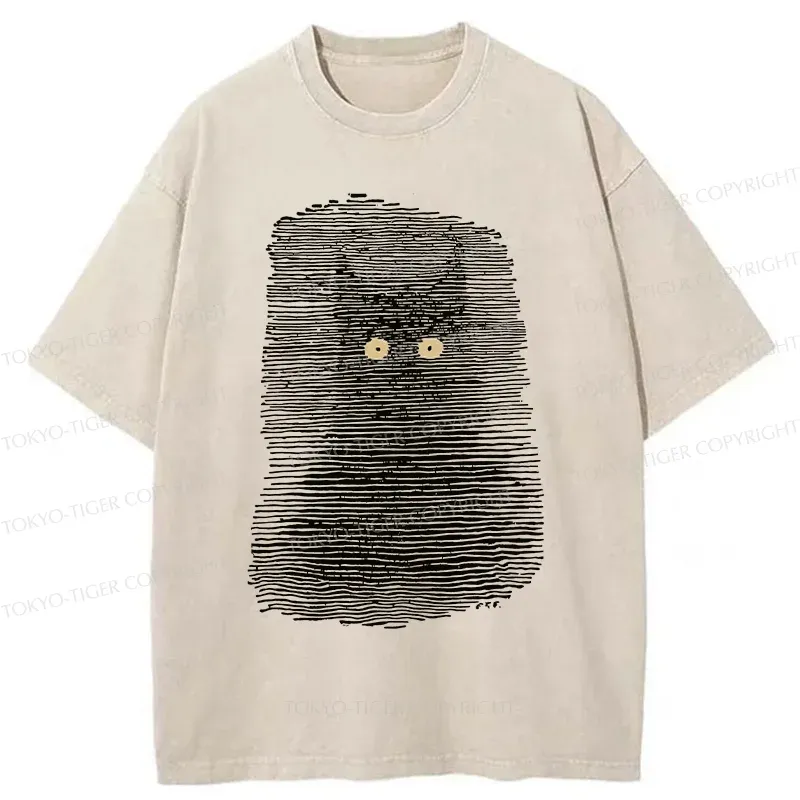Tokyo-Tiger Cat In The Dark Washed T-Shirt Sale