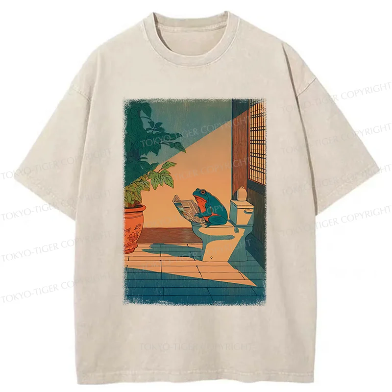 Tokyo-Tiger Frog's Leisure Time Washed T-Shirt