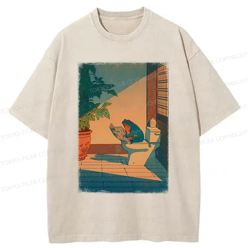 Tokyo-Tiger Frog's Leisure Time Washed T-Shirt