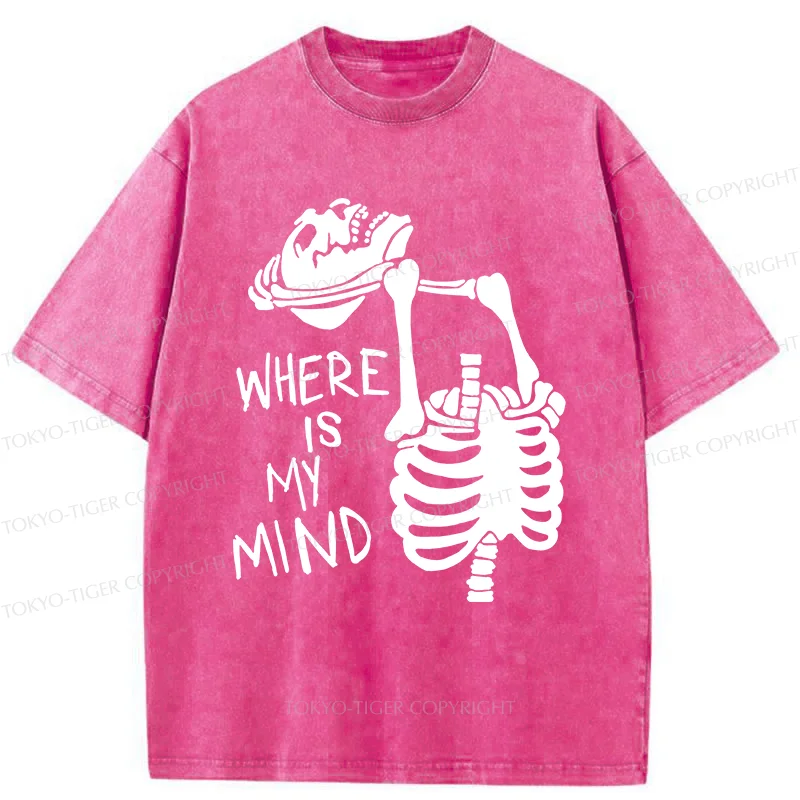 Tokyo-Tiger Confused And Angry Skeleton Washed T-Shirt