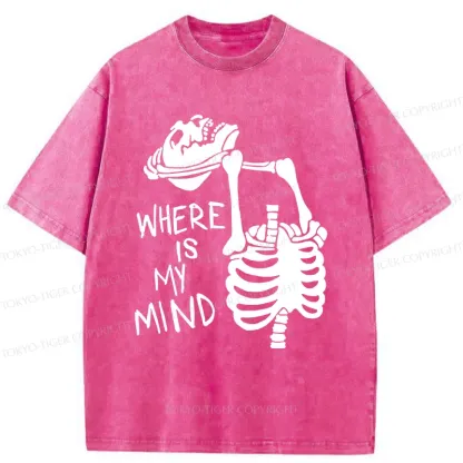Tokyo-Tiger Confused And Angry Skeleton Washed T-Shirt