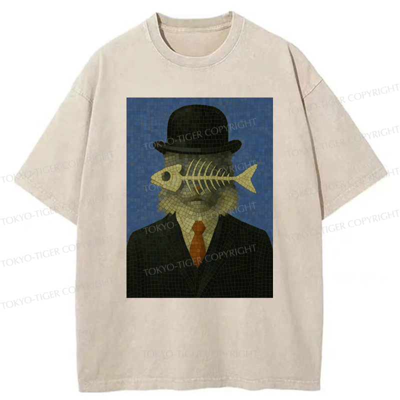 Tokyo-Tiger Fishbone Gentleman Maine Coon Washed T-Shirt