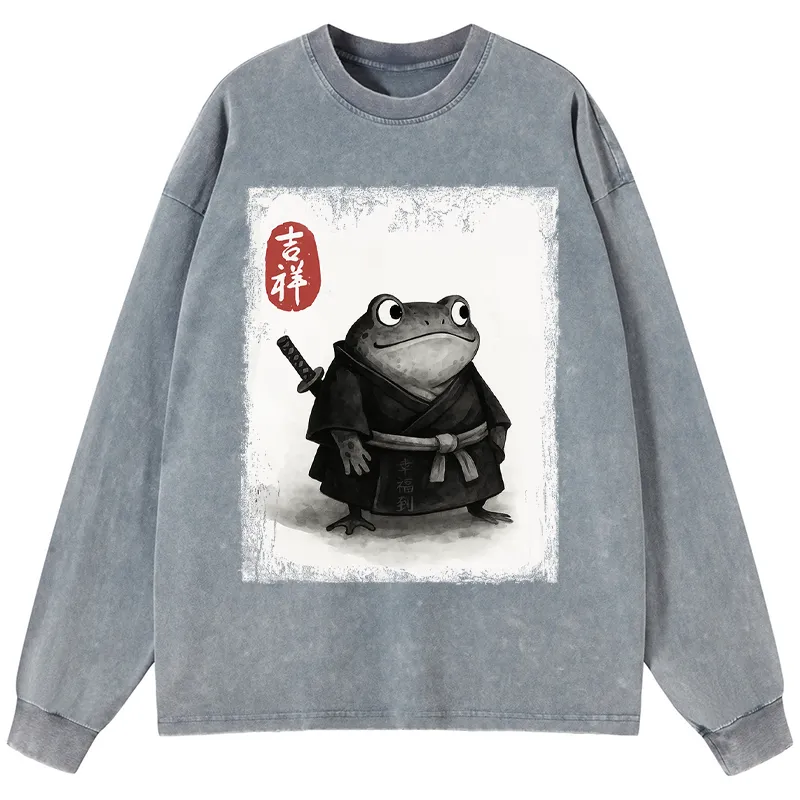 Tokyo-Tiger Blade of the Frog: A Samurai's Tale Washed Long Sleeve T-Shirt