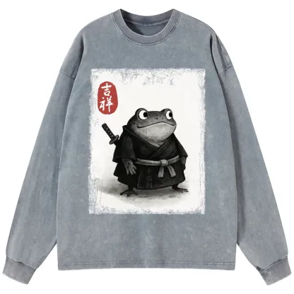 Tokyo-Tiger Blade of the Frog: A Samurai's Tale Washed Long Sleeve T-Shirt