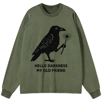 Tokyo-Tiger My Old Friend The Crow Washed Long Sleeve T-Shirt