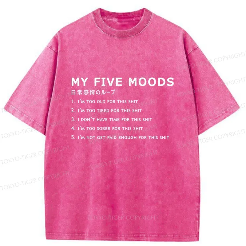 Tokyo-Tiger Daily Cycle Of Emotions Washed T-Shirt