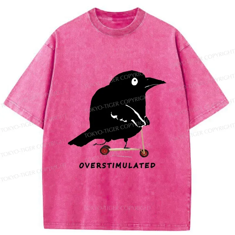 Tokyo-Tiger Bird Are Overstimulated Washed T-Shirt Sale