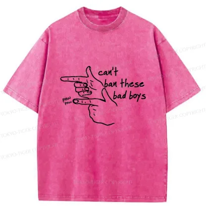 Tokyo-Tiger Funny Gestures Washed T-Shirt