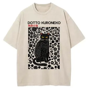 Image of Tokyo-Tiger Polka Dot Art Cat Washed T-Shirt