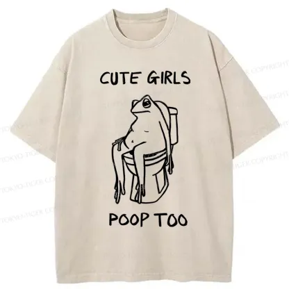 Tokyo-Tiger Pooping Frog Washed T-Shirt