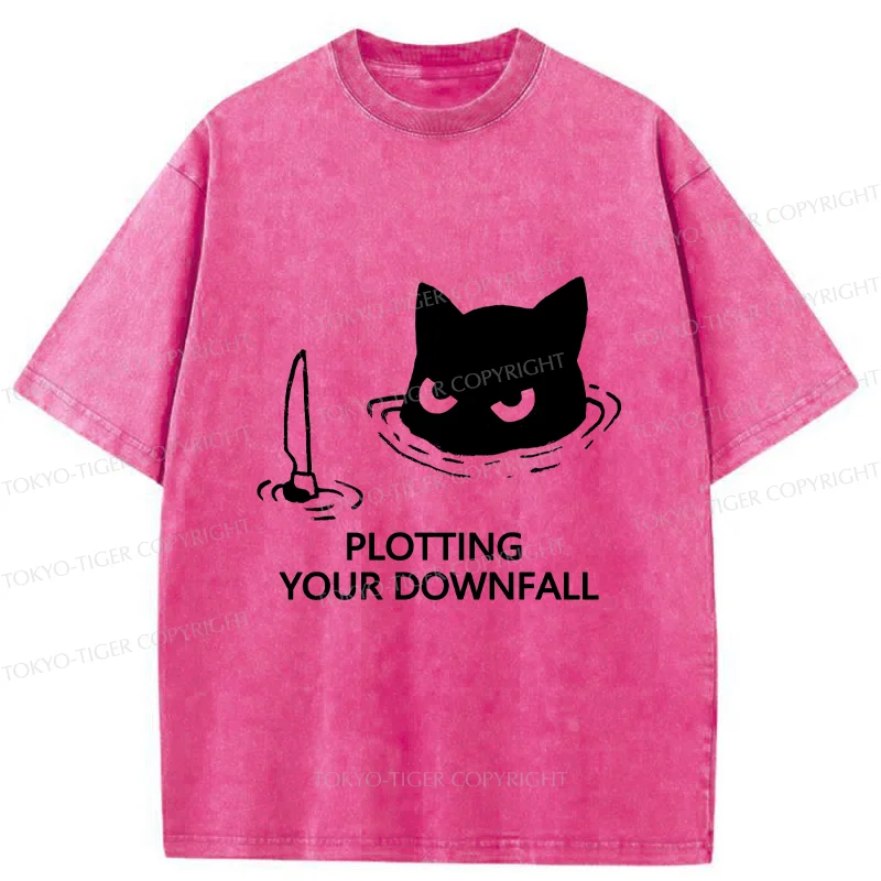 Tokyo-Tiger Cat Planning Something Bad Washed T-Shirt