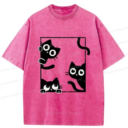 Tokyo-Tiger Looking At Your Cats Washed T-Shirt