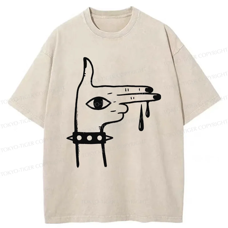 Tokyo-Tiger Rock Gesture Washed T-Shirt
