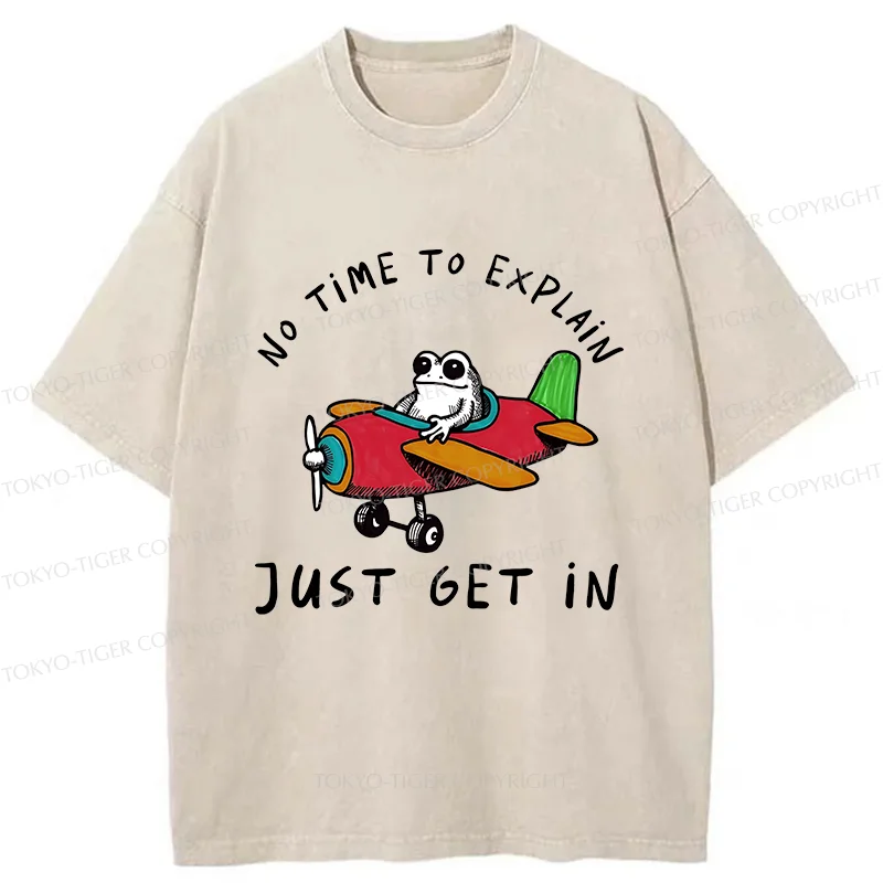 Tokyo-Tiger Frog Flying A Plane Washed T-Shirt