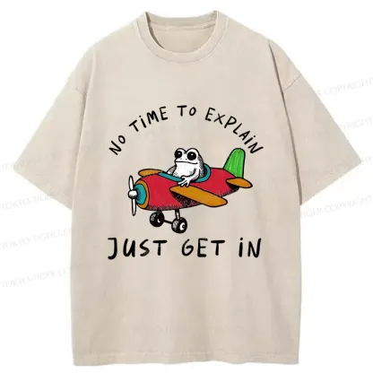 Tokyo-Tiger Frog Flying A Plane Washed T-Shirt