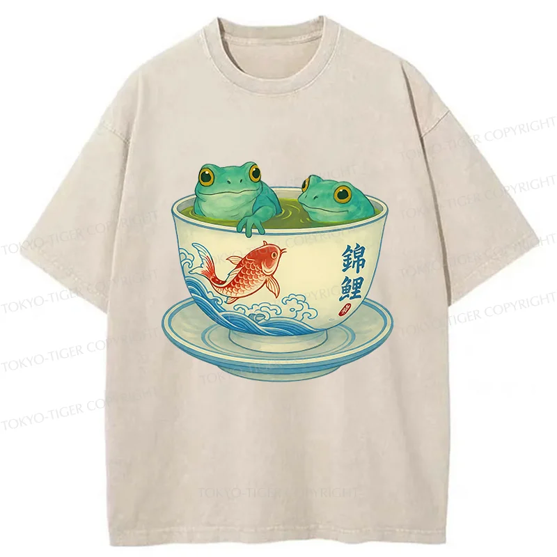 Tokyo-Tiger Frog Tea Washed T-Shirt