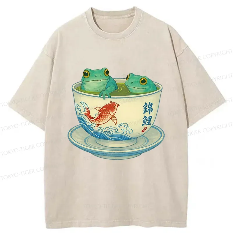 Tokyo-Tiger Frog Tea Washed T-Shirt