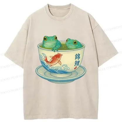 Tokyo-Tiger Frog Tea Washed T-Shirt