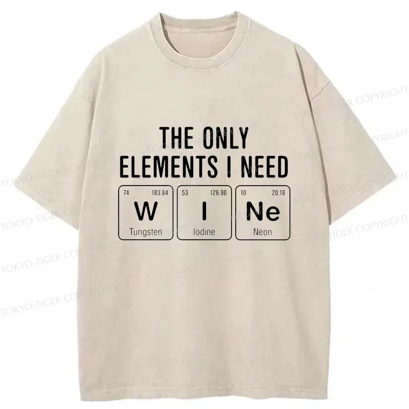 Tokyo-Tiger Wine Element Funny Washed T-Shirt