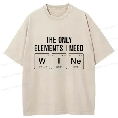 Tokyo-Tiger Wine Element Funny Washed T-Shirt