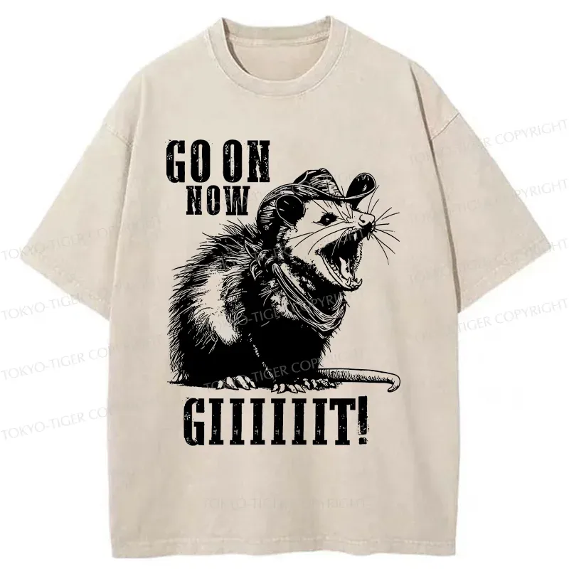 Tokyo-Tiger Surprised Possum Washed T-Shirt