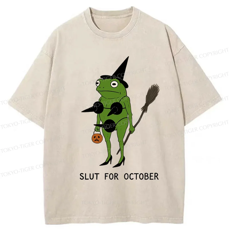 Tokyo-Tiger Halloween Frog Witch Washed T-Shirt