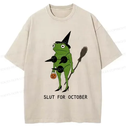 Tokyo-Tiger Halloween Frog Witch Washed T-Shirt