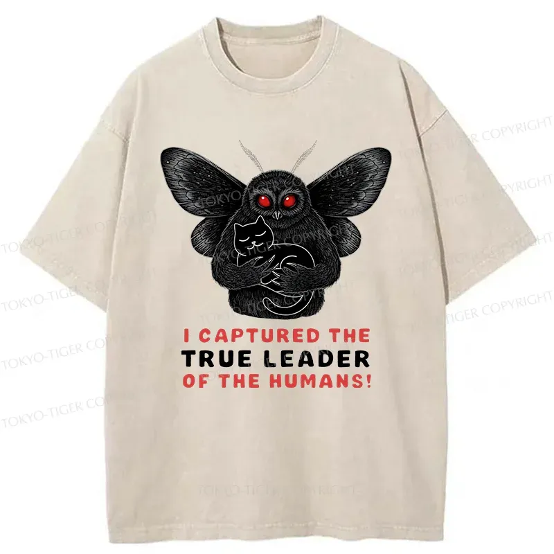 Tokyo-Tiger Mothman Catches Cat Washed T-Shirt
