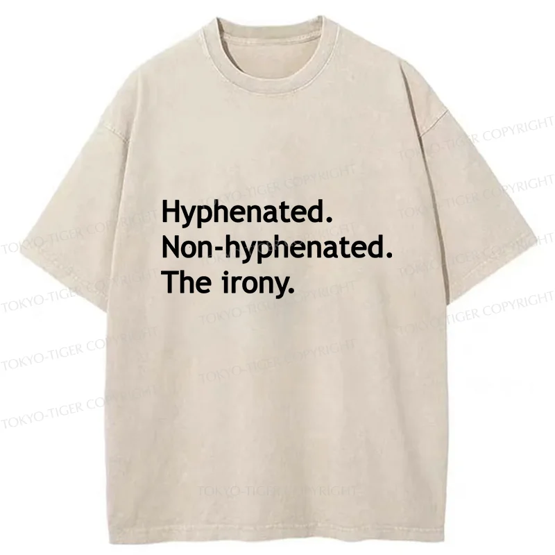 Tokyo-Tiger Hyphenated Funny Washed T-Shirt