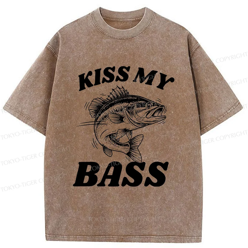 Tokyo-Tiger Bass Pun Funny Washed T-Shirt