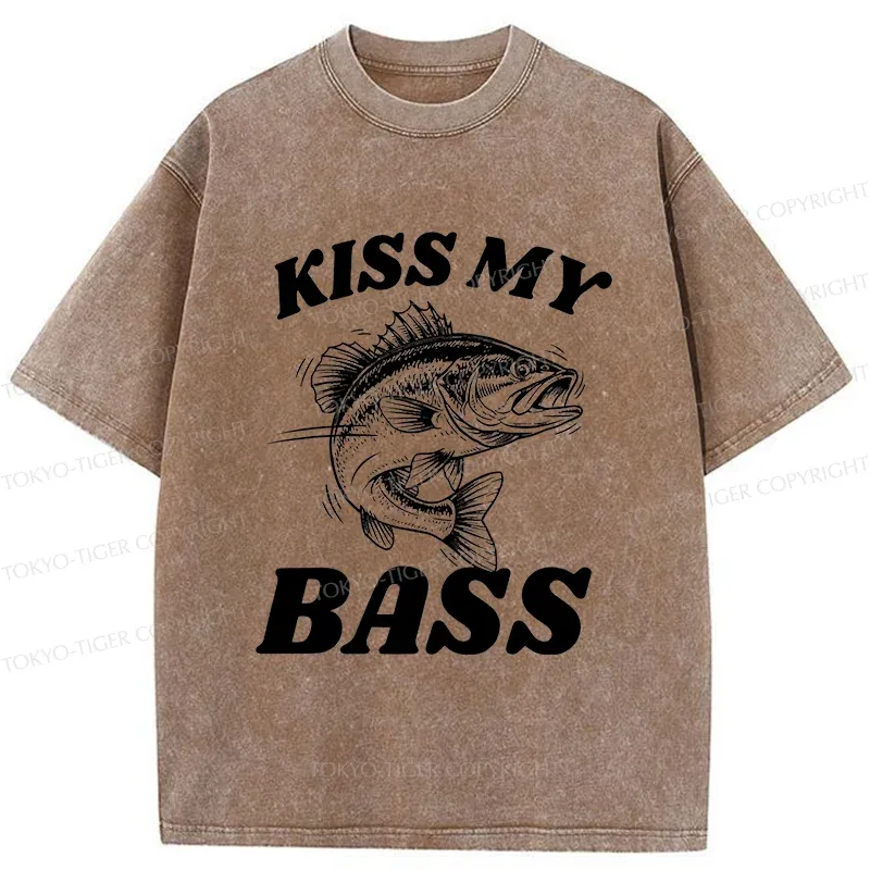 Tokyo-Tiger Bass Pun Funny Washed T-Shirt