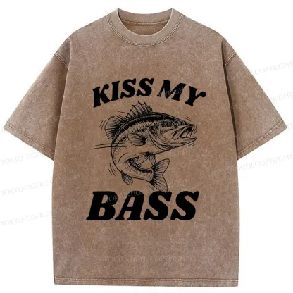 Tokyo-Tiger Bass Pun Funny Washed T-Shirt