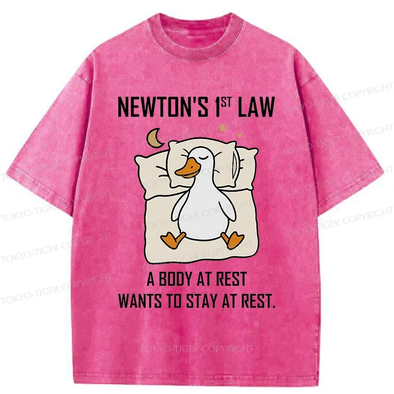 Tokyo-Tiger Sleeping Duck funny Washed T-Shirt