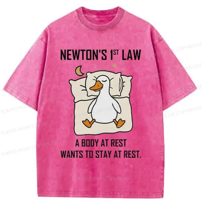 Tokyo-Tiger Sleeping Duck funny Washed T-Shirt