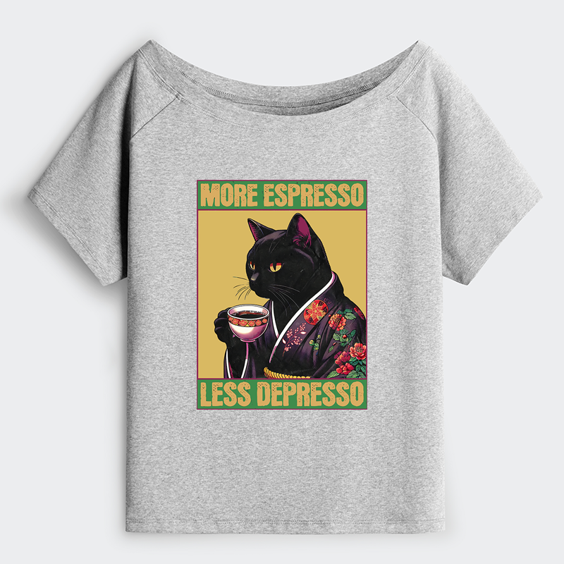 Tokyo-Tiger Up Caffeine Down Depression Off Shoulder T-Shirt