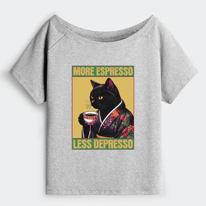 Tokyo-Tiger Up Caffeine Down Depression Off Shoulder T-Shirt