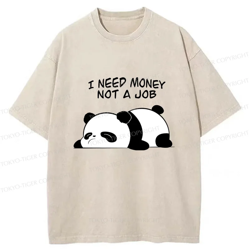 Tokyo-Tiger Lazy Panda Washed T-Shirt