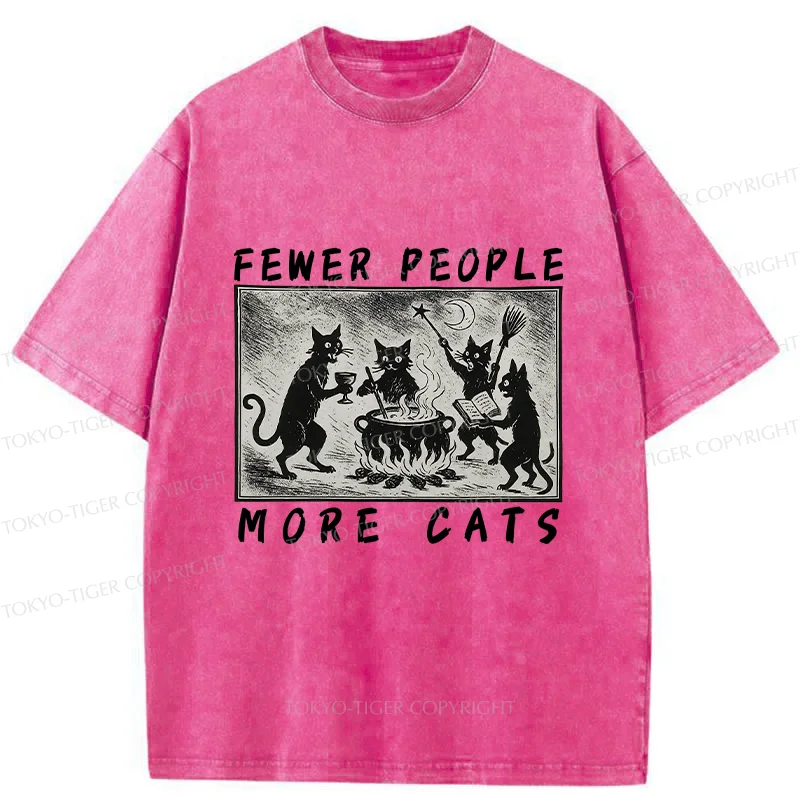 Tokyo-Tiger More Cats Funny Washed T-Shirt