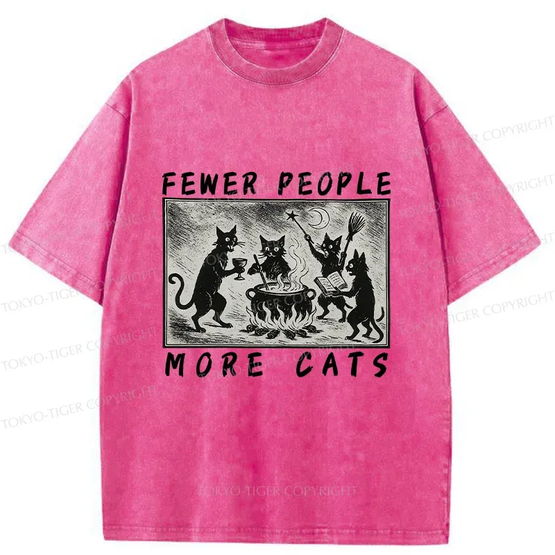 Tokyo-Tiger More Cats Funny Washed T-Shirt