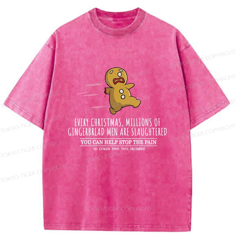 Tokyo-Tiger Gingerbread Man Disaster Washed T-Shirt