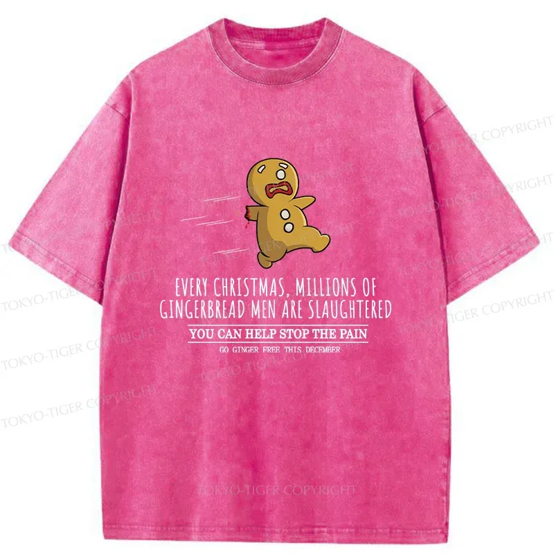 Tokyo-Tiger Gingerbread Man Disaster Washed T-Shirt