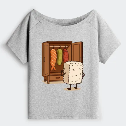 Tokyo-Tiger Sushi Pick Out Clothes Off Shoulder T-Shirt