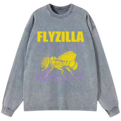 Tokyo-Tiger Giant Fly Japanese Washed Long Sleeve T-Shirt