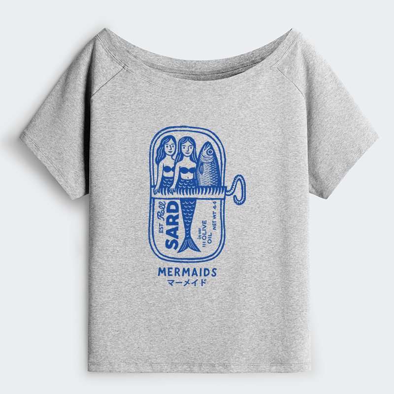 Tokyo-Tiger Mermaid Can Off Shoulder T-Shirt