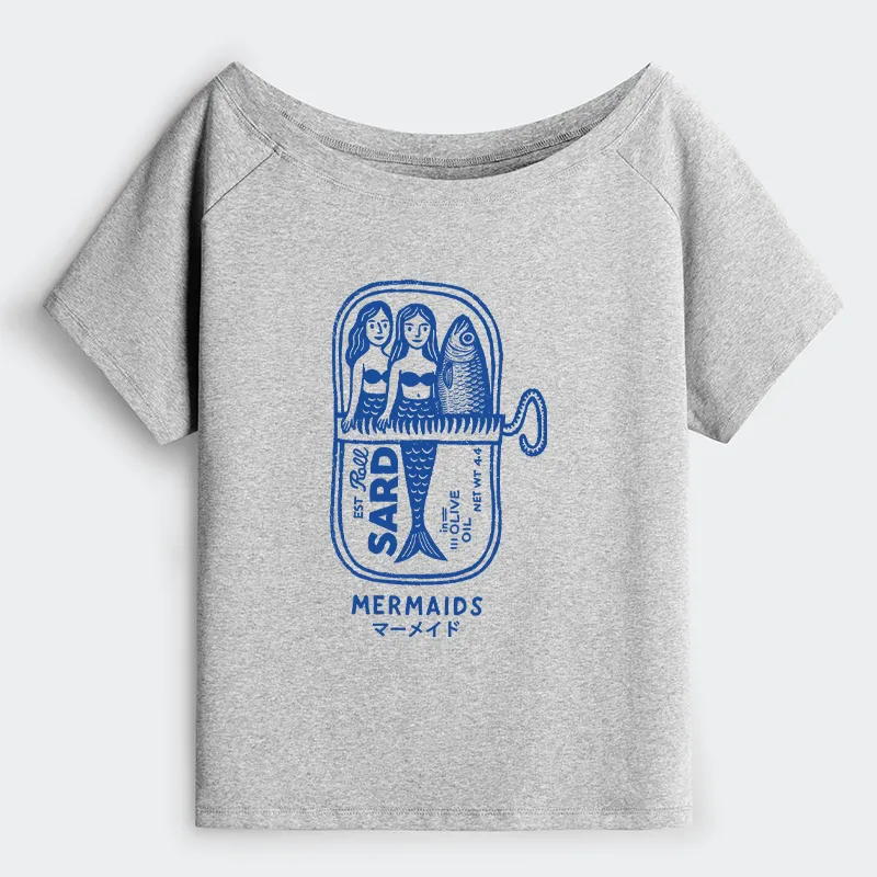 Tokyo-Tiger Mermaid Can Off Shoulder T-Shirt