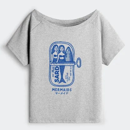 Tokyo-Tiger Mermaid Can Off Shoulder T-Shirt