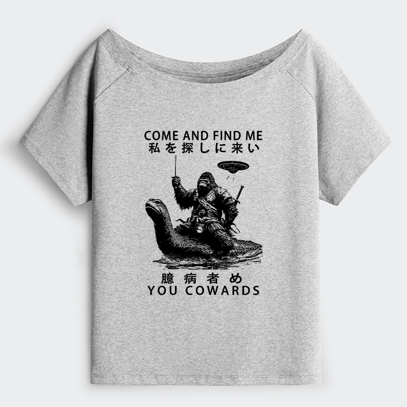 Tokyo-Tiger Can You Find Us Off Shoulder T-Shirt