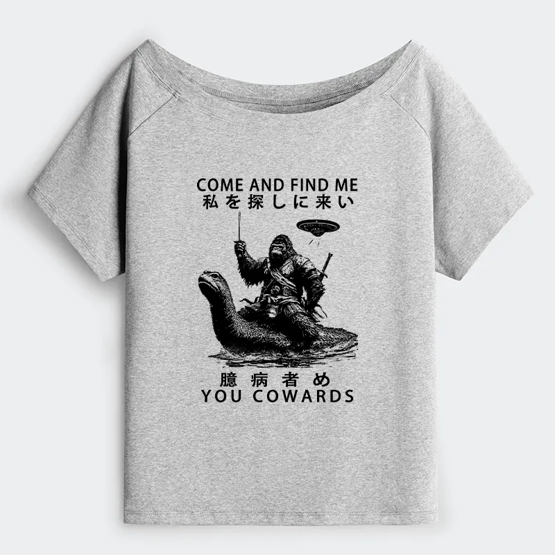 Tokyo-Tiger Can You Find Us Off Shoulder T-Shirt